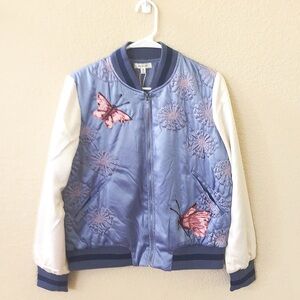 NWT Max Studio butterfly and flower bomber jacket